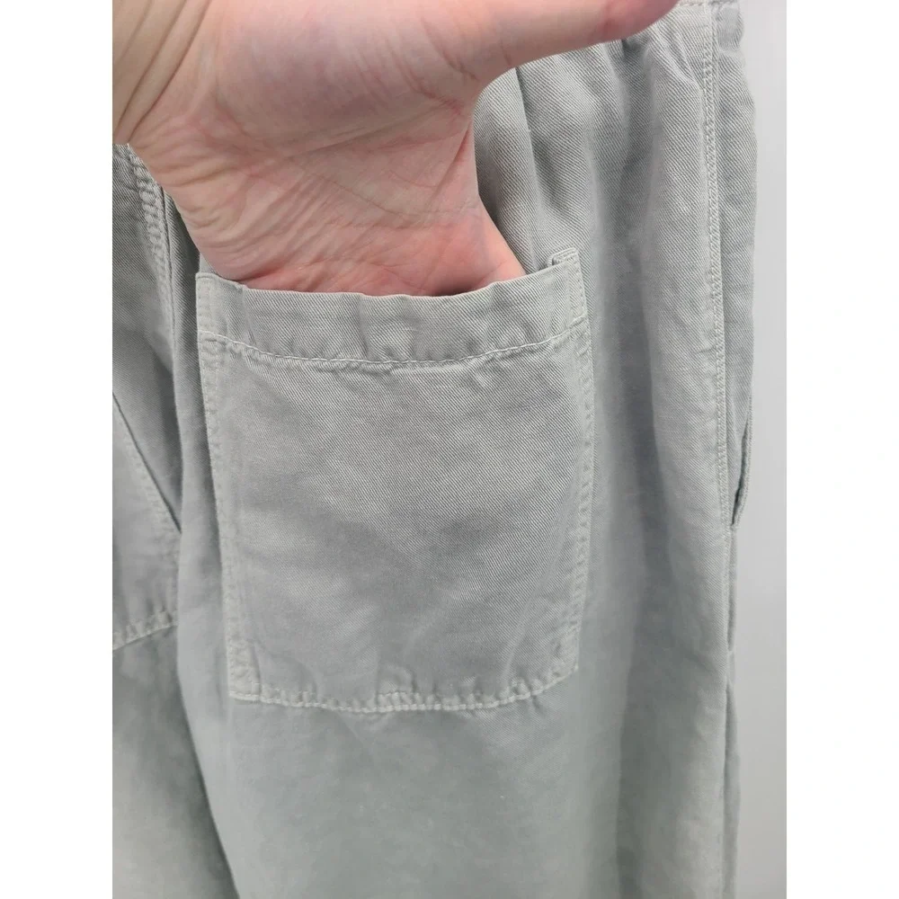ZARA Linen Blend Joggers Women Pants M Crop Coastal Bohemian Minimalist Beach